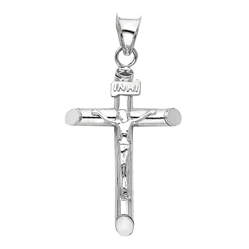14KW HOL RD TUBE CRUCIFIX (15X35MM)