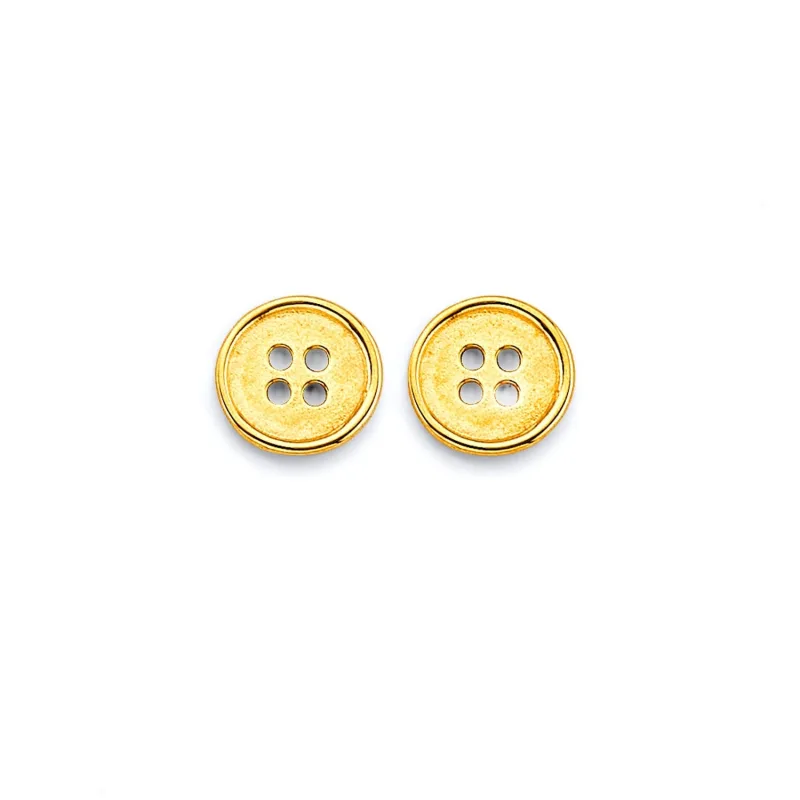 14KY Buttons Push Back Earring