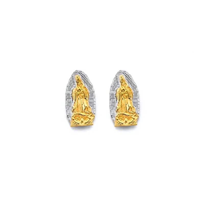 14K 2T Guadalupe Push Back Earring
