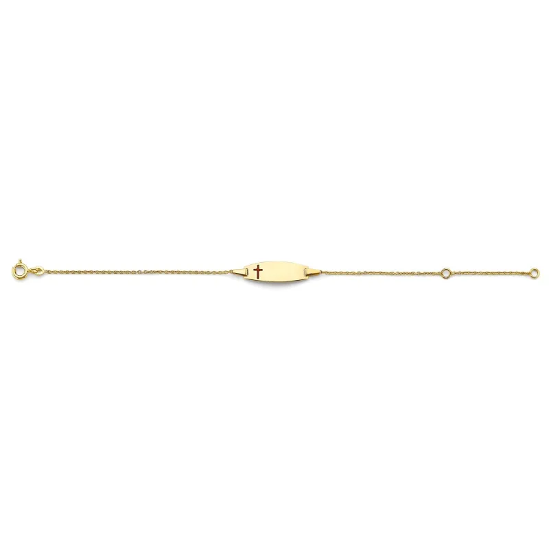 14KY Cross Baby ID Bracelet