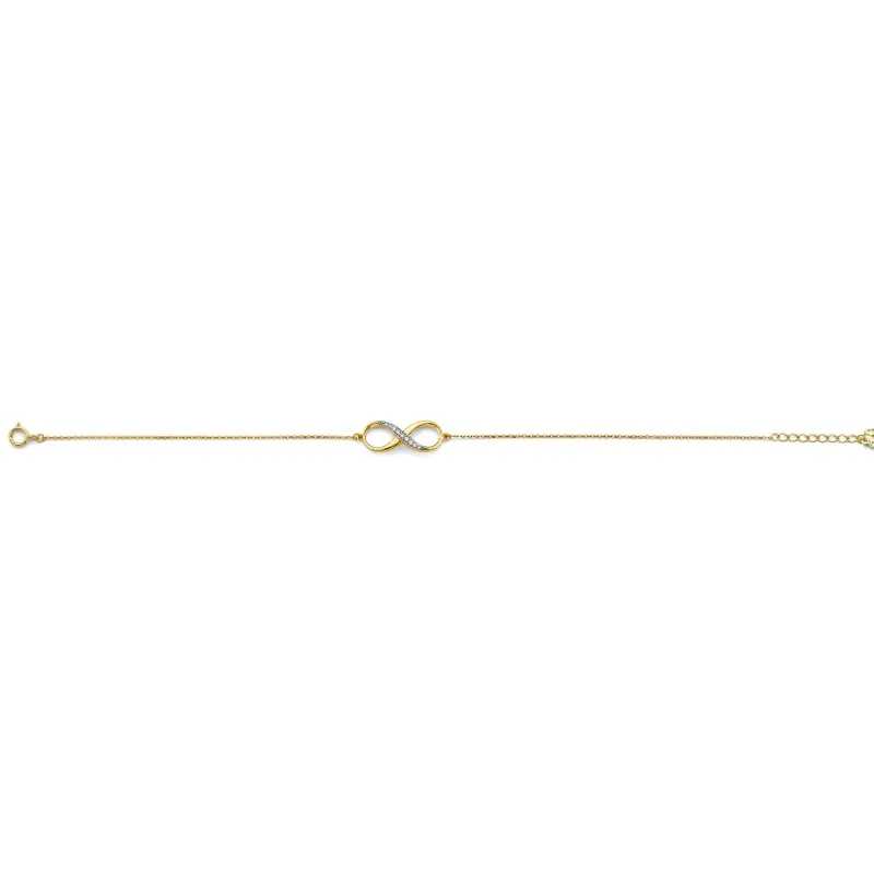 14KY CZ Infinity Chain Bracelet