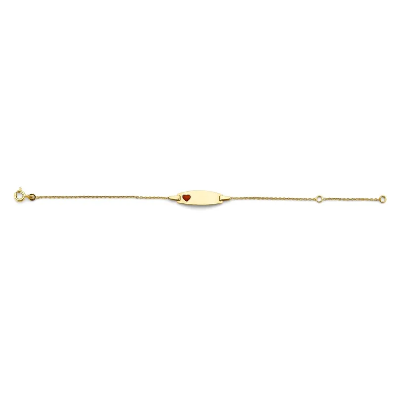 14KY Heart Baby ID Bracelet