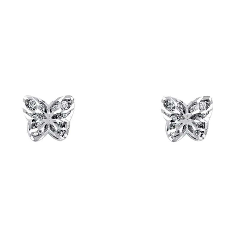 14KW CZ BUTTER FLY POST EAR