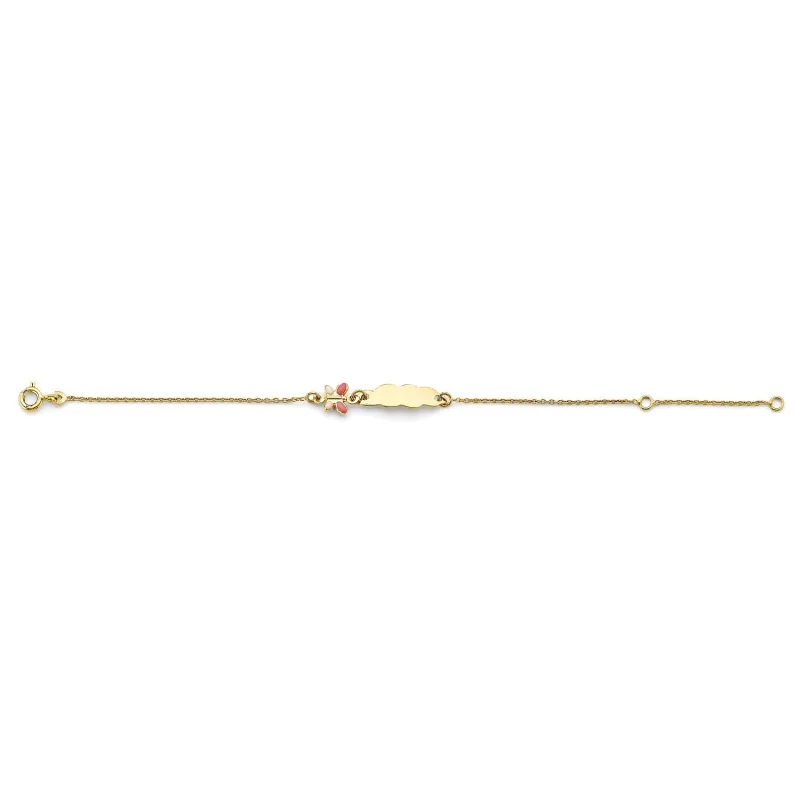 14KY Ename Butterfly Baby ID Bracelet