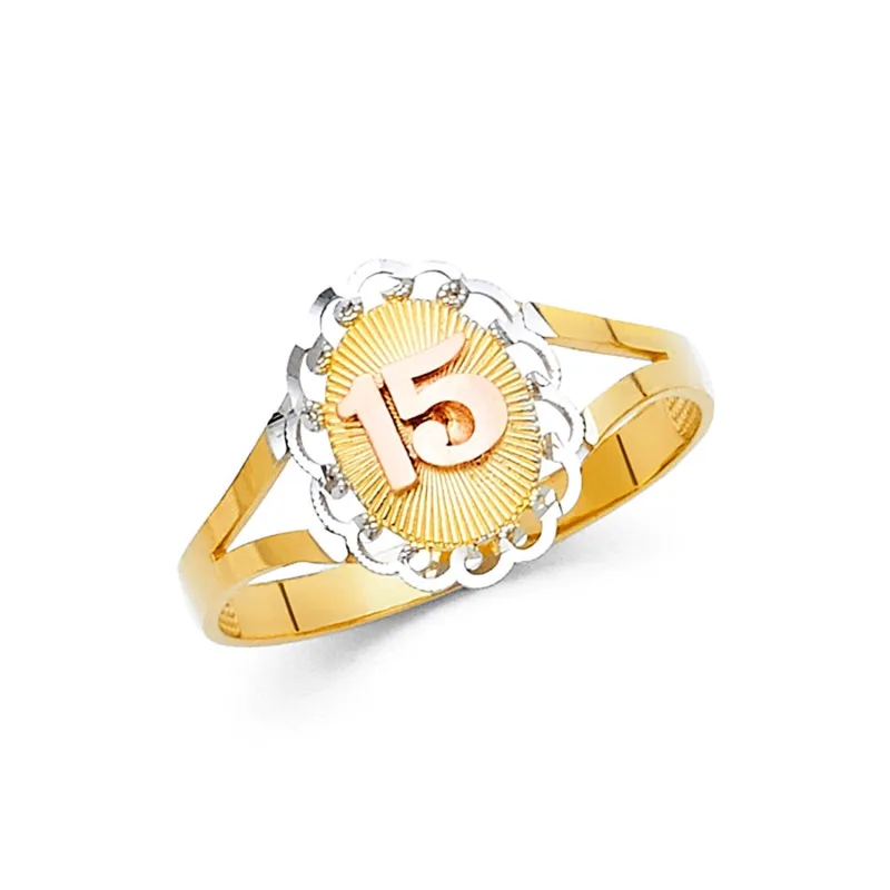 14K 3C 15 YRS RINGS (RG647)