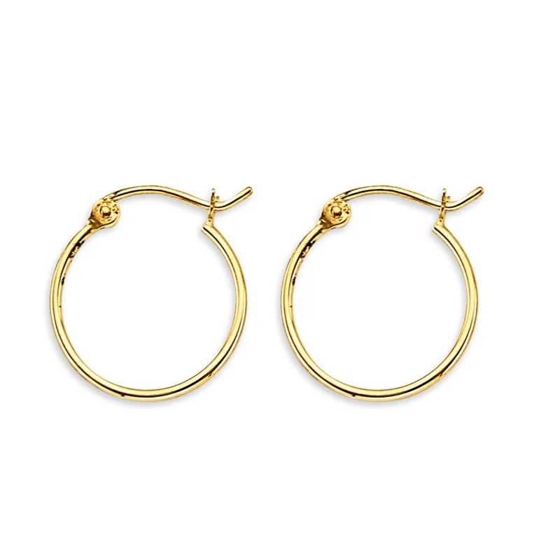 14KY 1mm Tube Hoop Earring