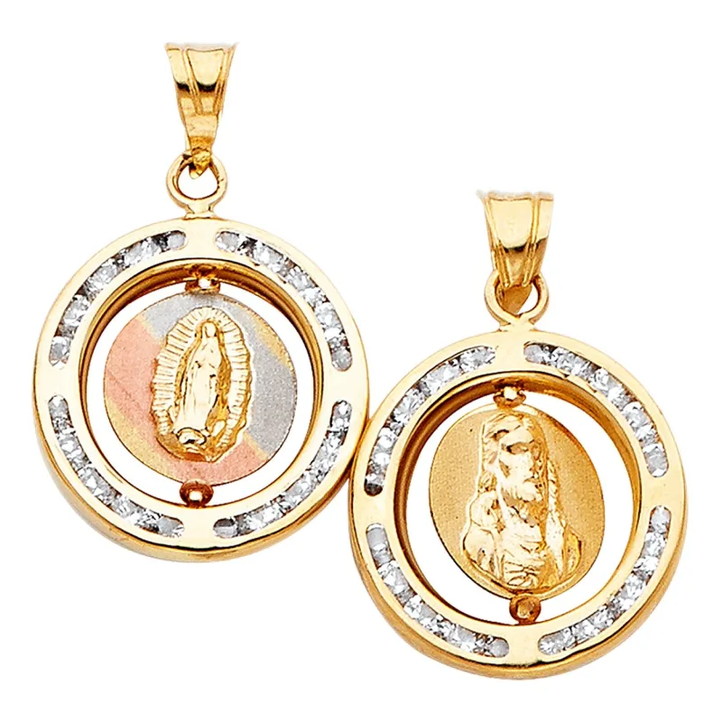 14K 3C 2 SIDE RELIG PENDANT