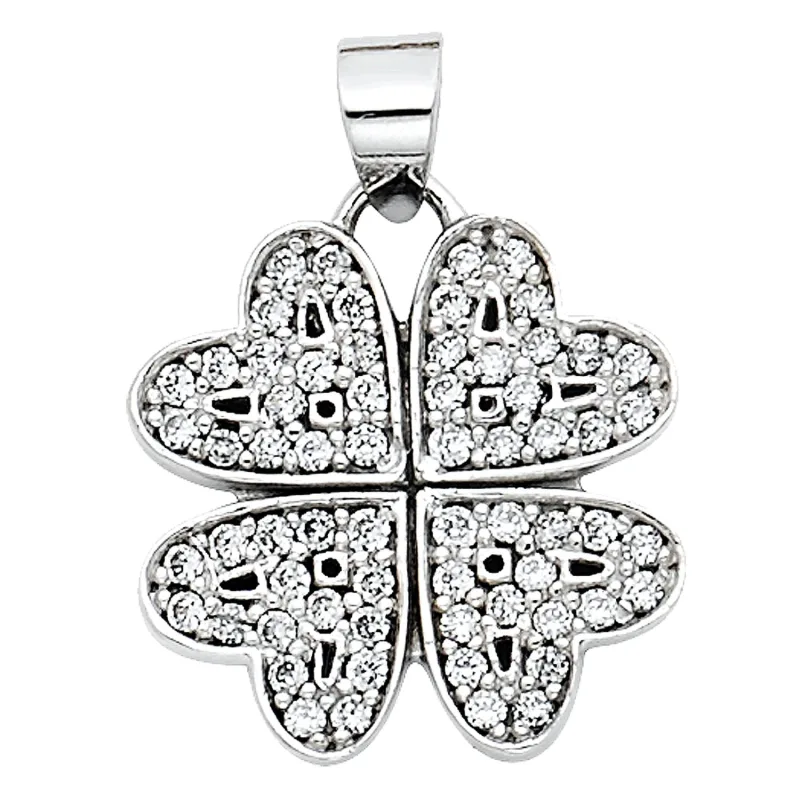 14KW CZ FLOWER PENDANT (PT589)