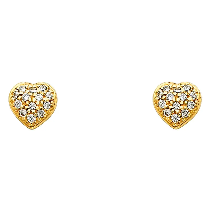 14KY HEART CZ EARRINGS (ER318)