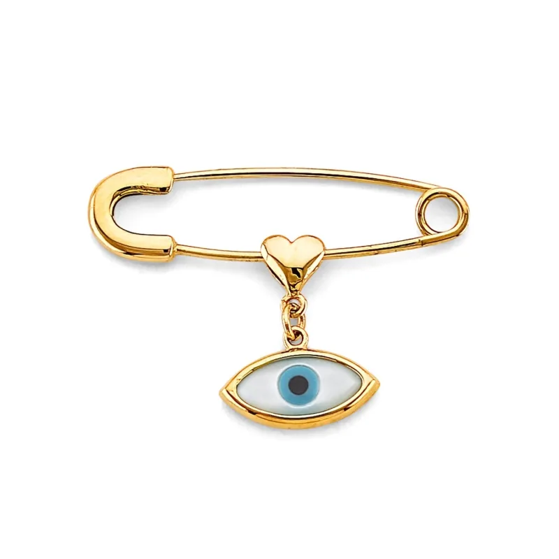 14KY Evil Eye Hang on Pin Pendant