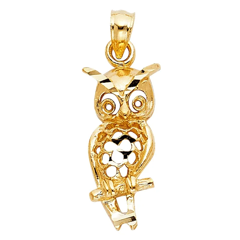 14KY OWL PENDANT