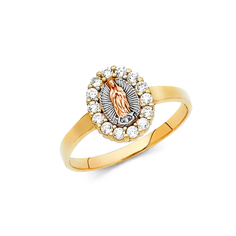 14K 3C GUADALUPE CZ RINGS (RG619)