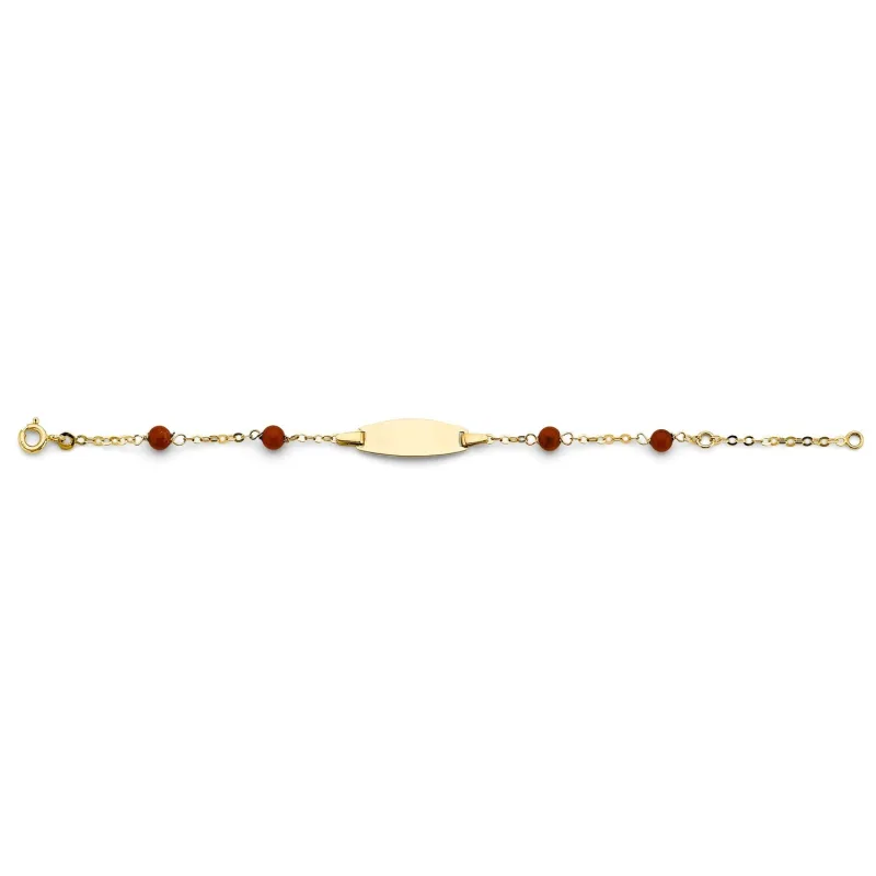 14KY Coral Baby ID Bracelet