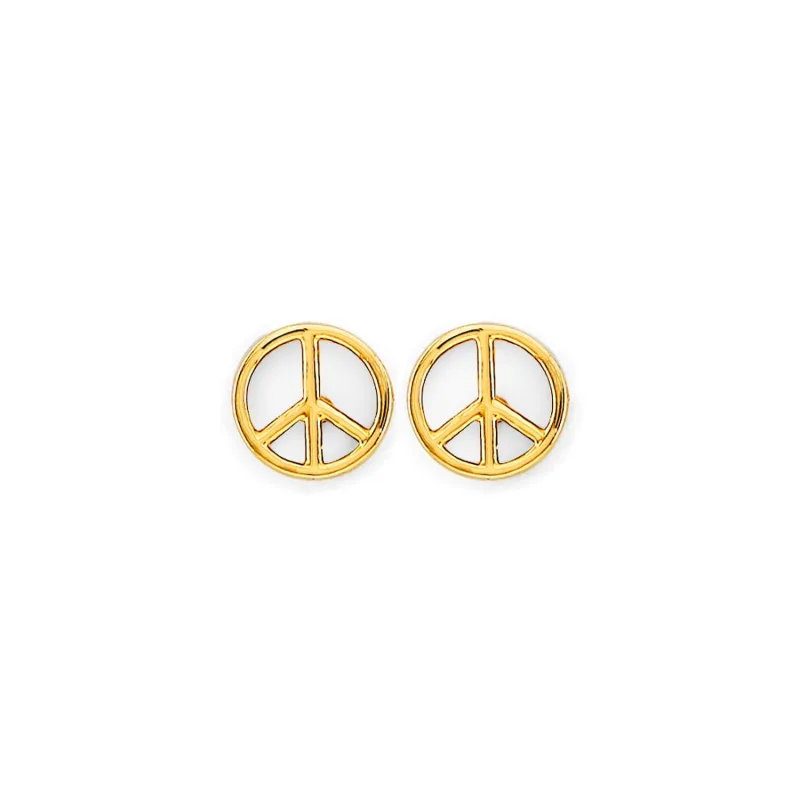 14KY Peace Push Back Earring