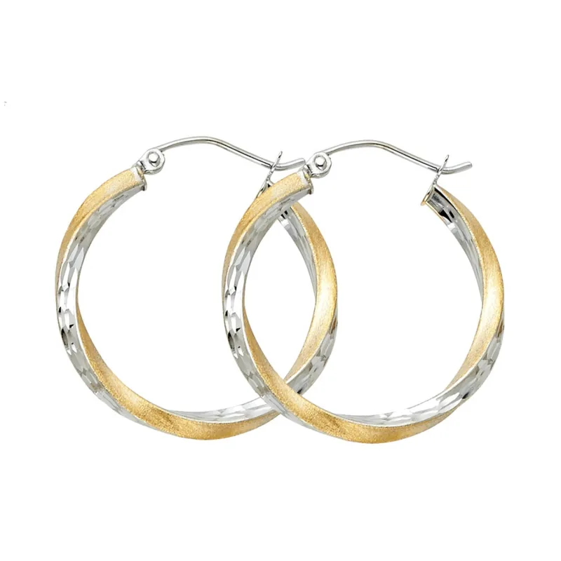 14K 2T SF DC 2.6MM SWIRL HOOP (20MM)