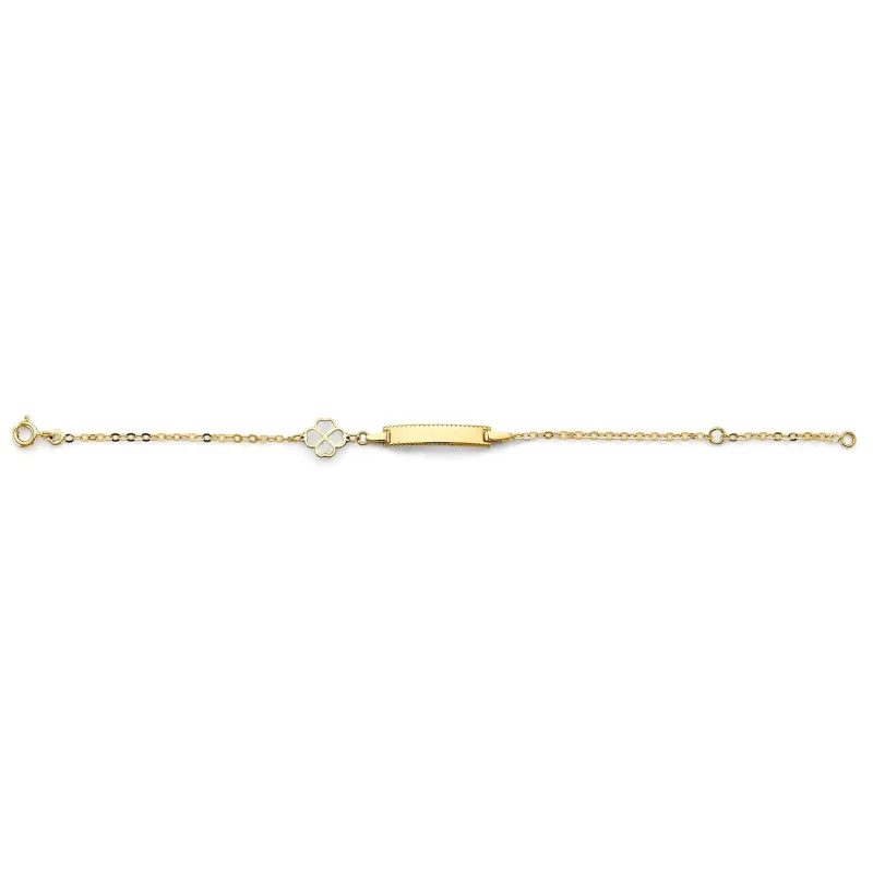 14KY MOP Clover Baby ID Bracelet