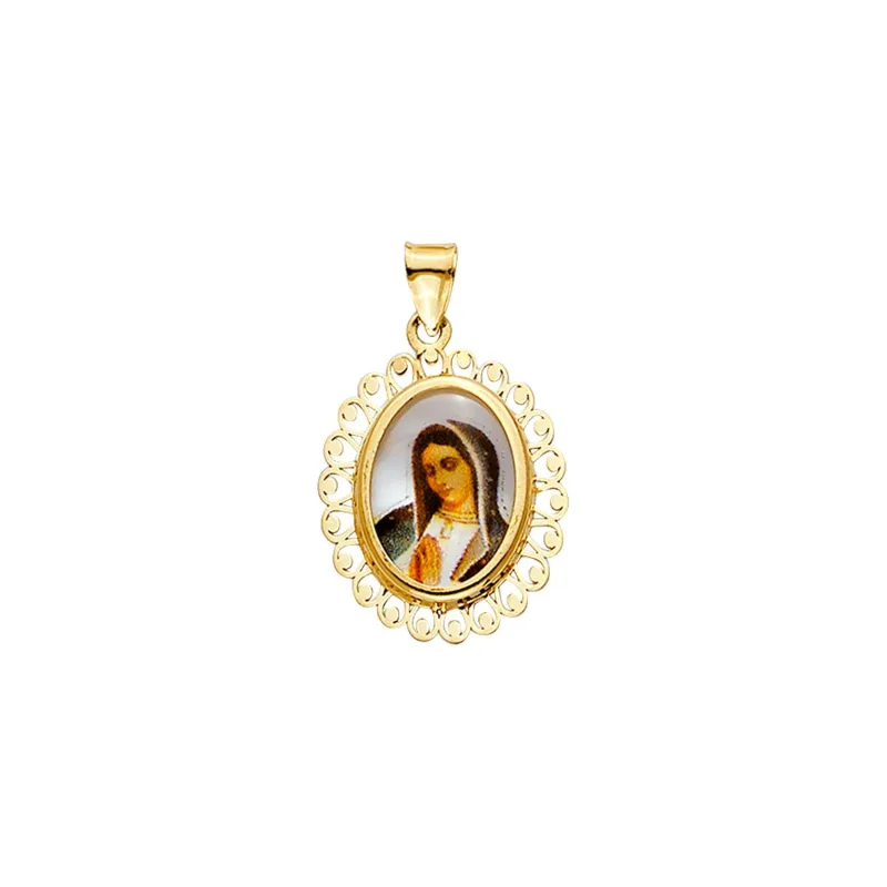 14KY Guadalupe Picture Oval Medal on MOP
