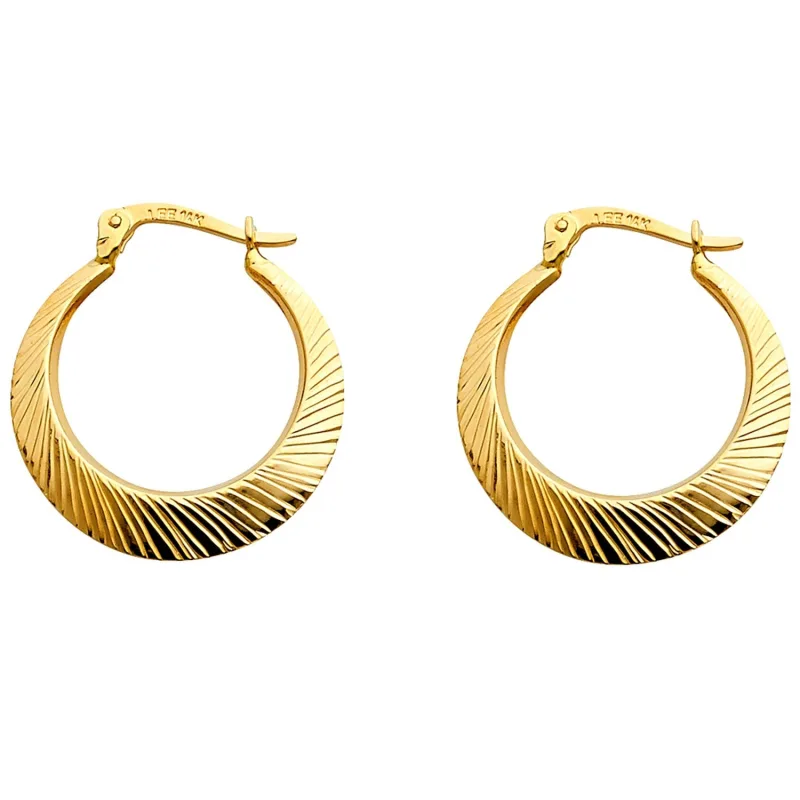 14KY DC MOON SHAPE HOL EAR (22MM)