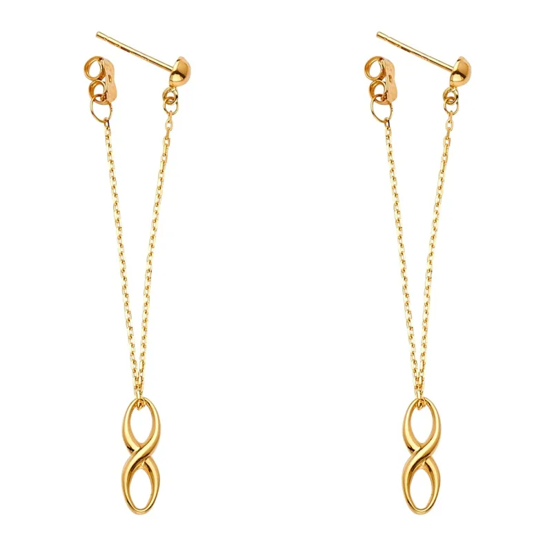 14KY Infinity Hanging Earring