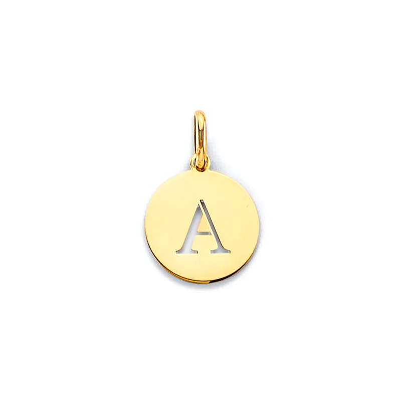 14KY Cut out Initial Pendant