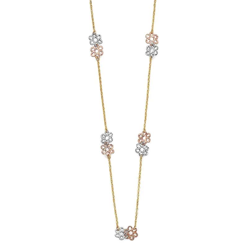 14K 3C Flower Necklace