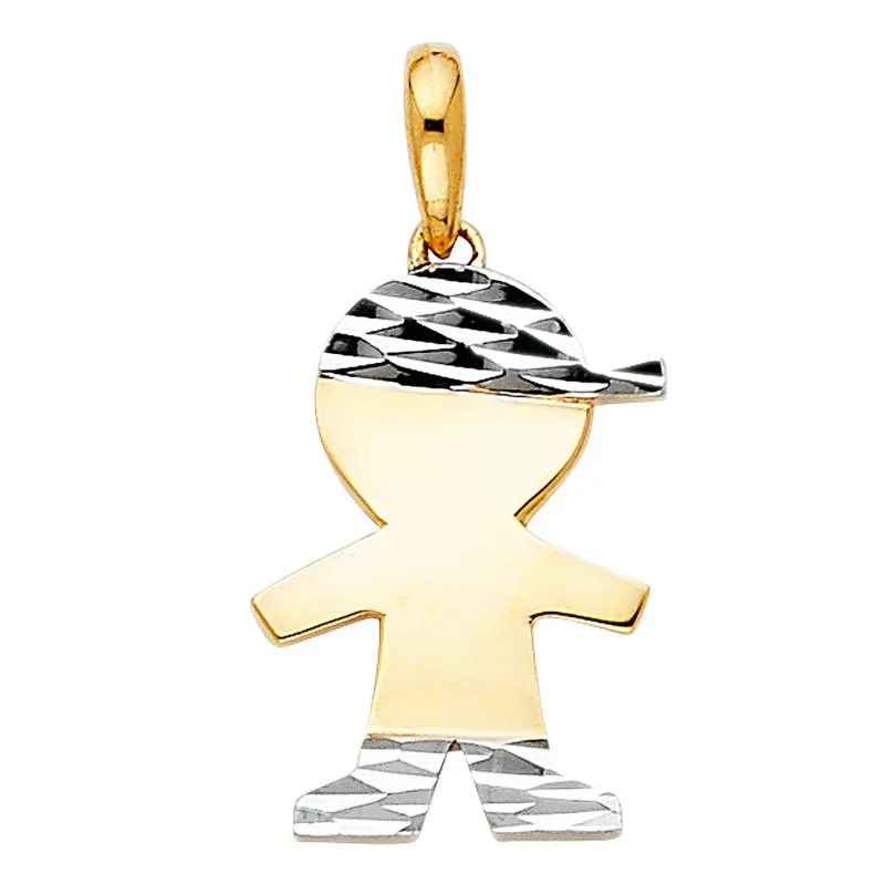 14K 2T BOY PENDANT