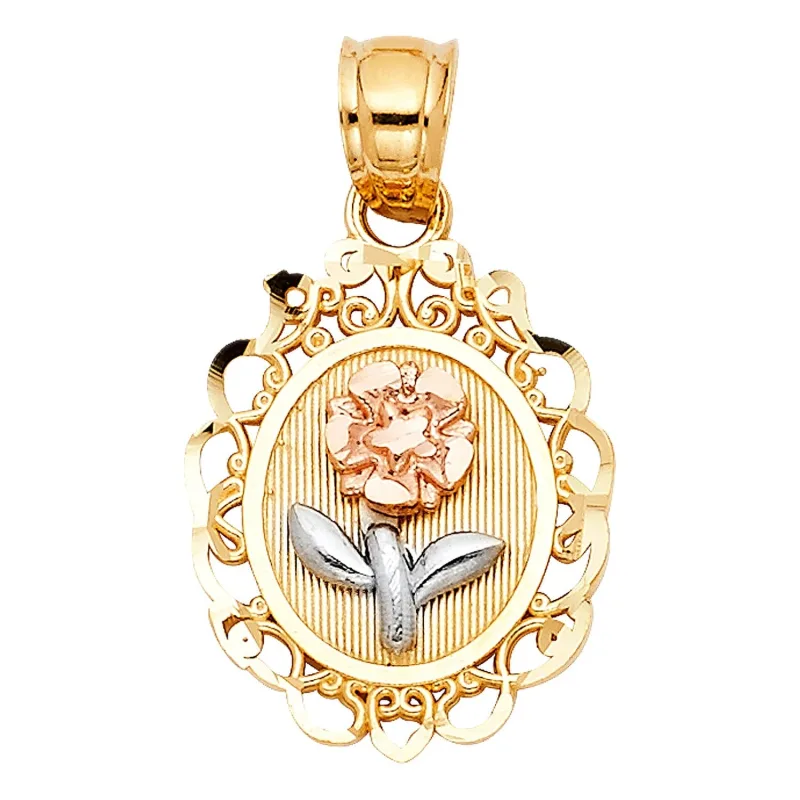 14K 3C FLOWER PENDANT (PT399)