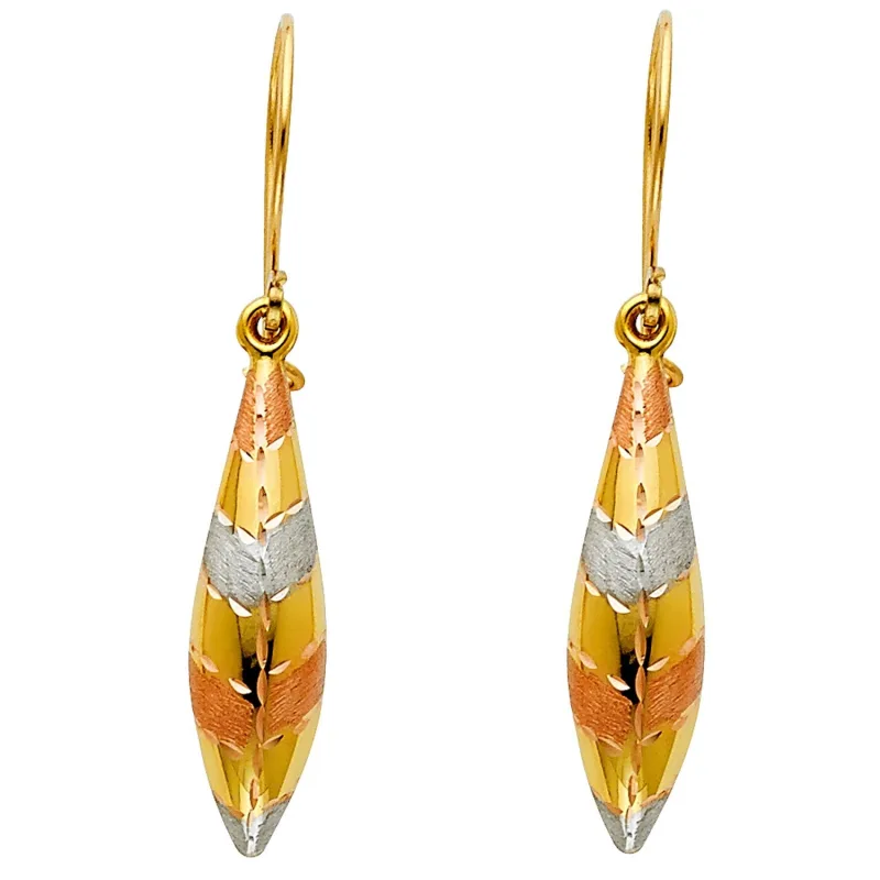14K 3C HOL HANGING EARRING