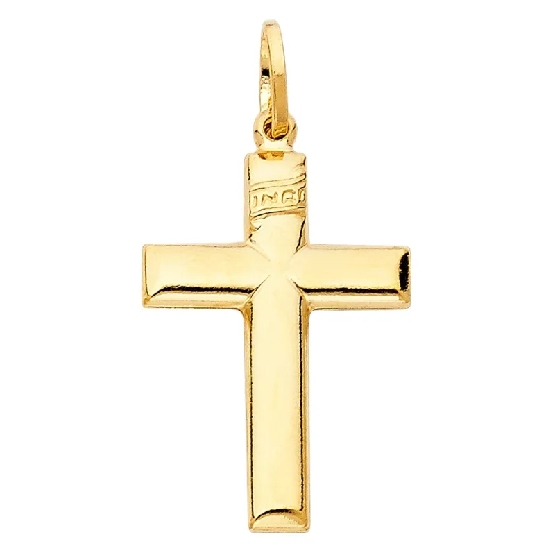 14KY HOLLOW LATIN CROSS (20X30MM)