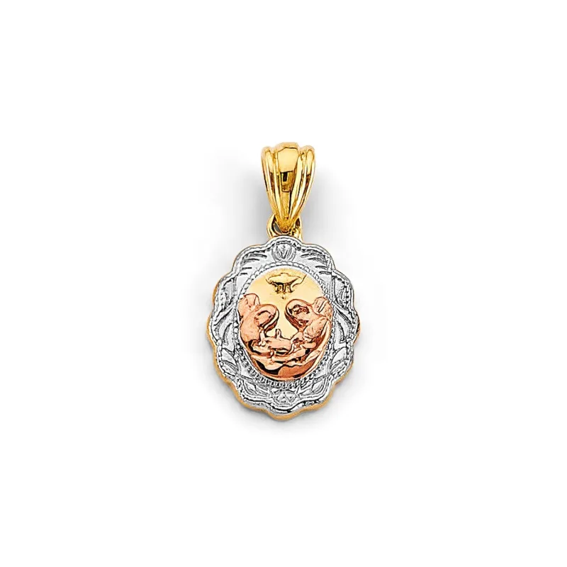 14K 3C Oval Baptism Pendant