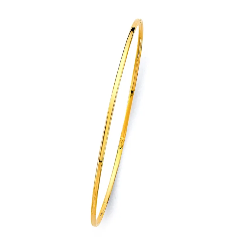 14KY 1.5mm Light Plain Bangle