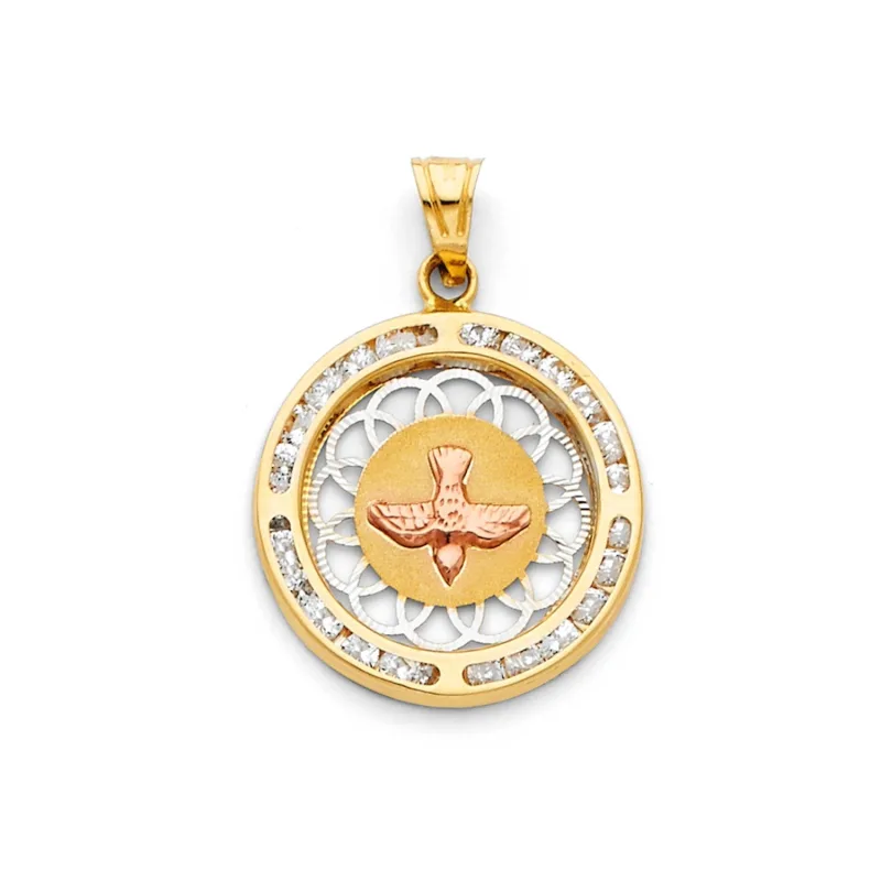 14K 3C SPIRIT SAINT CZ PENDANT
