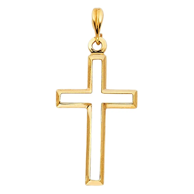 14KY OPENING CROSS PENDANT