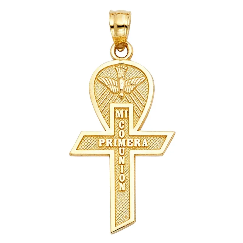 14KY COMMUNION CROSS PENDANT BIG