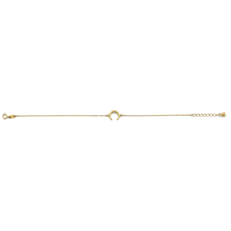 14KY Crescent Moon Center Light Bracelet