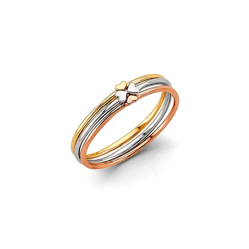 14K 3C Stackable Heart Ring
