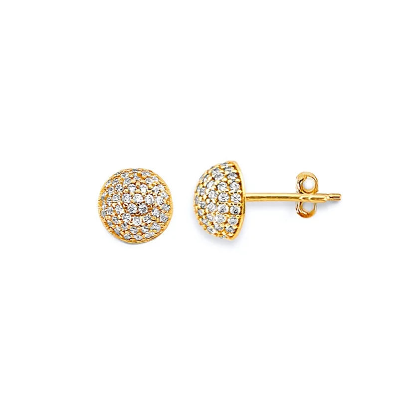 14KY Cluster CZ Push Back Earring