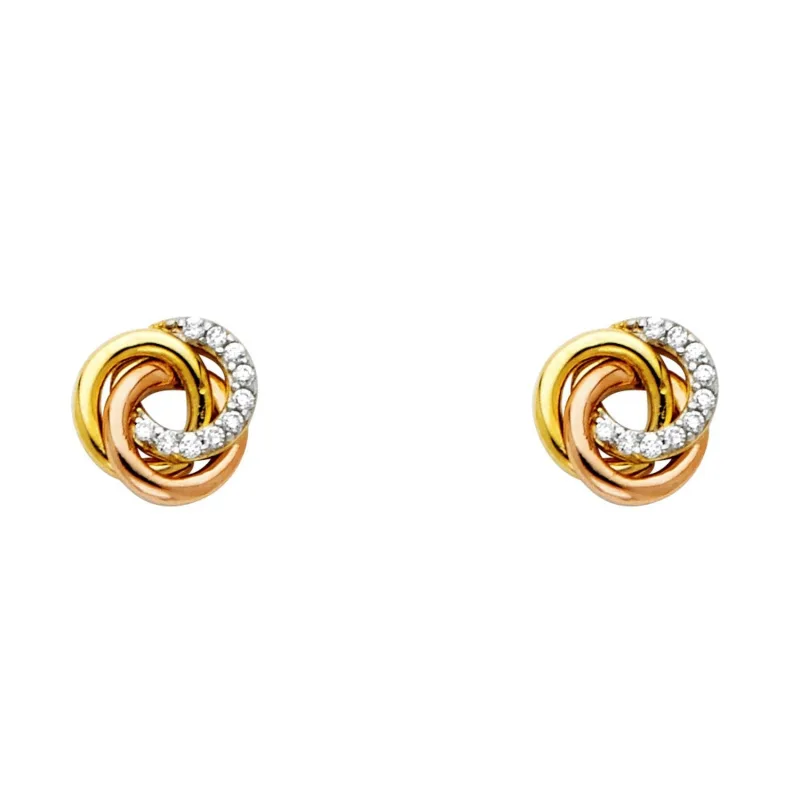 14K 3C CZ EARRINGS (ER548)