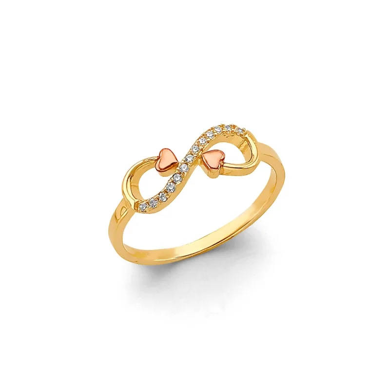 14K 2C CZ Infiniti Ring