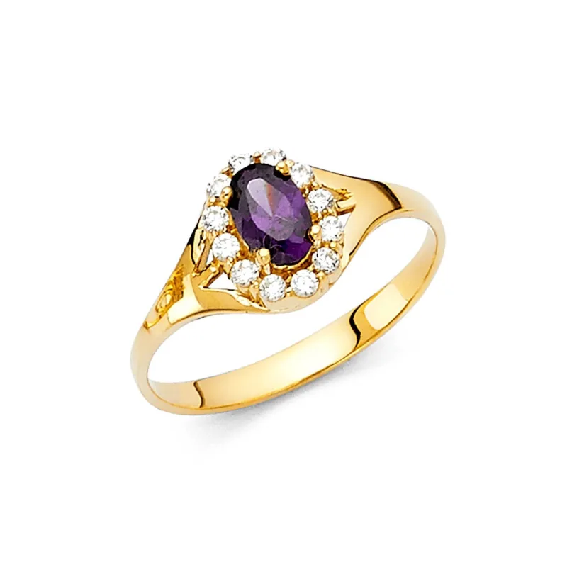 14KY LADIES CZ RING (RG334)