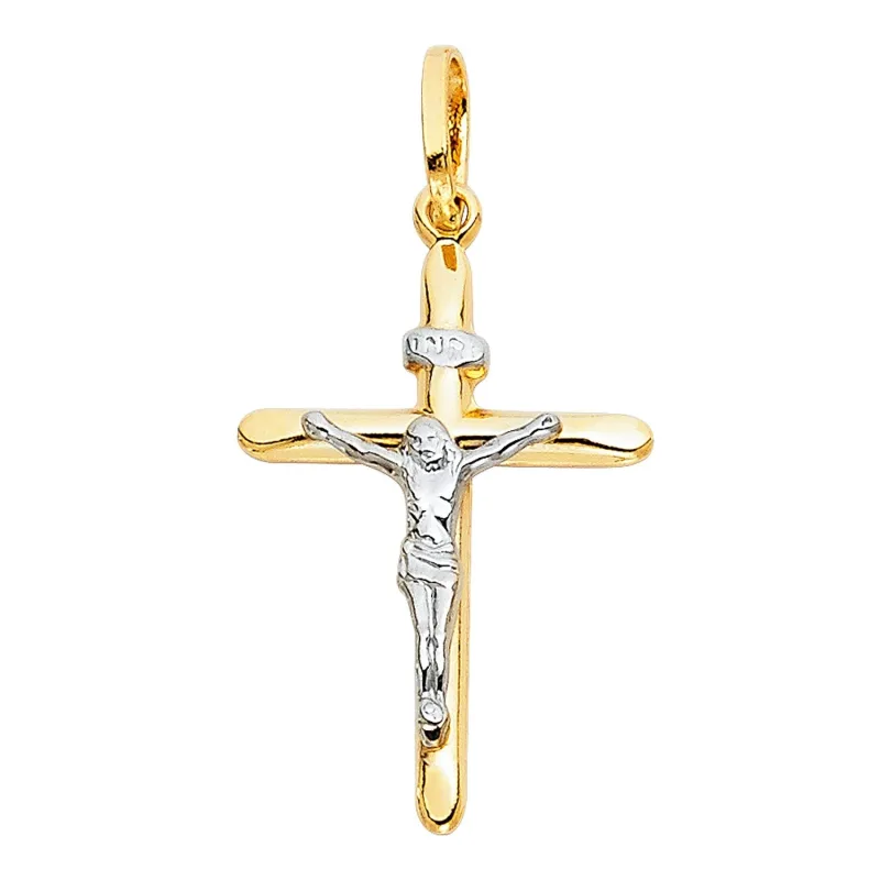14K 2T LAMINATED CRUCIFIX (15X30MM)