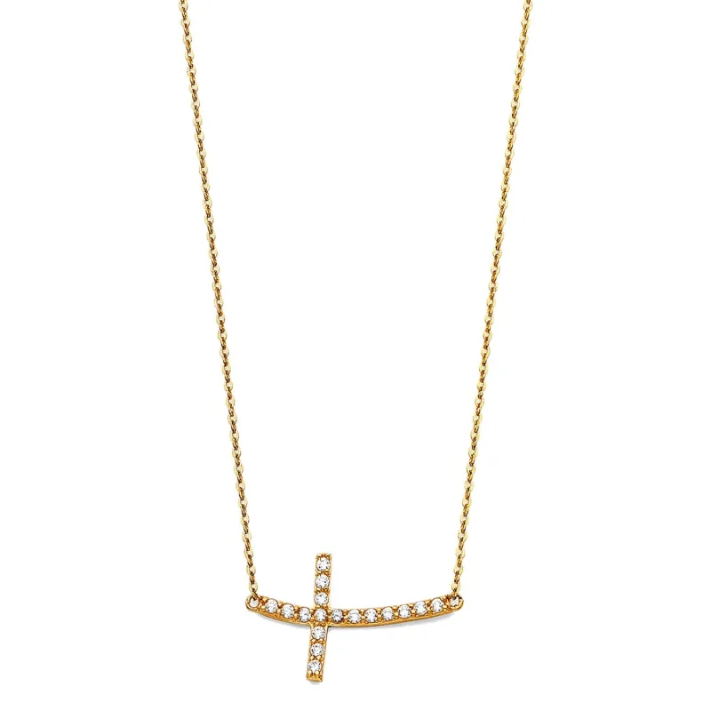 14KY SIDE CROSS PENDT. NECK.