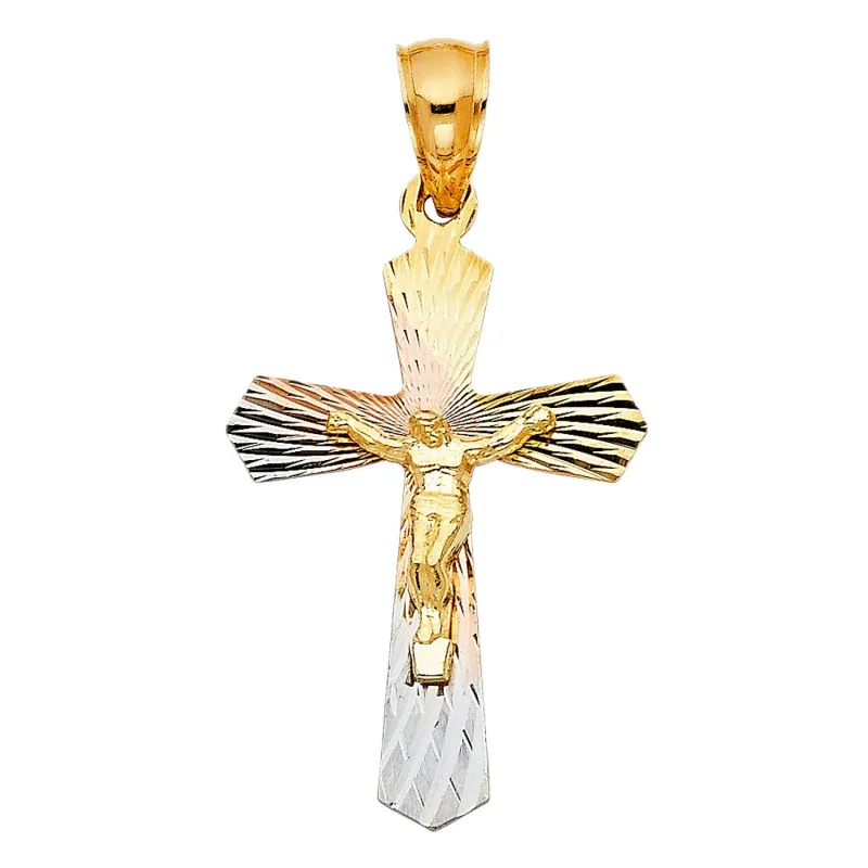 14K 3C CRUCIFIX STAMP PENDANT