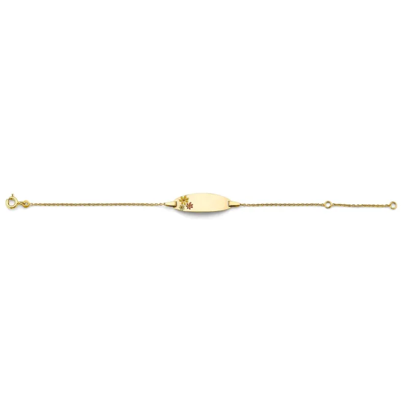 14KY Flower Baby ID Bracelet