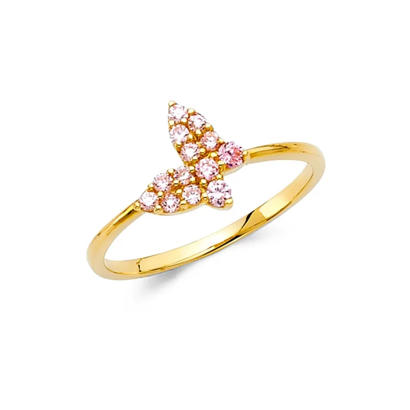 14KY CZ BUTTERFLY RING (RG313)