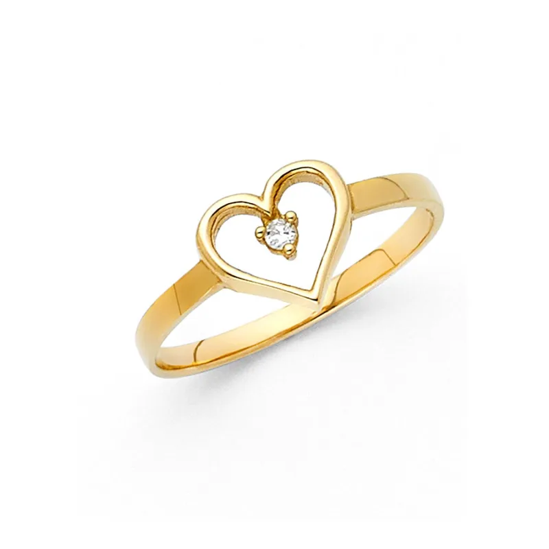 14KY HEART CZ RINGS (RG633)