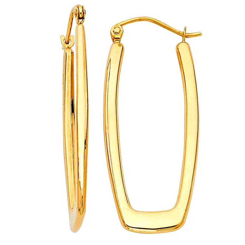 14KY RECTANGLE HOL EARRING (15X35MM)