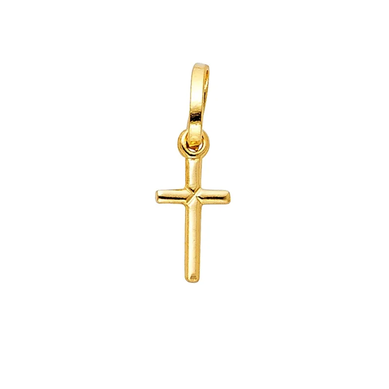 14KY SOLID LATIN CROSS (6X18MM)