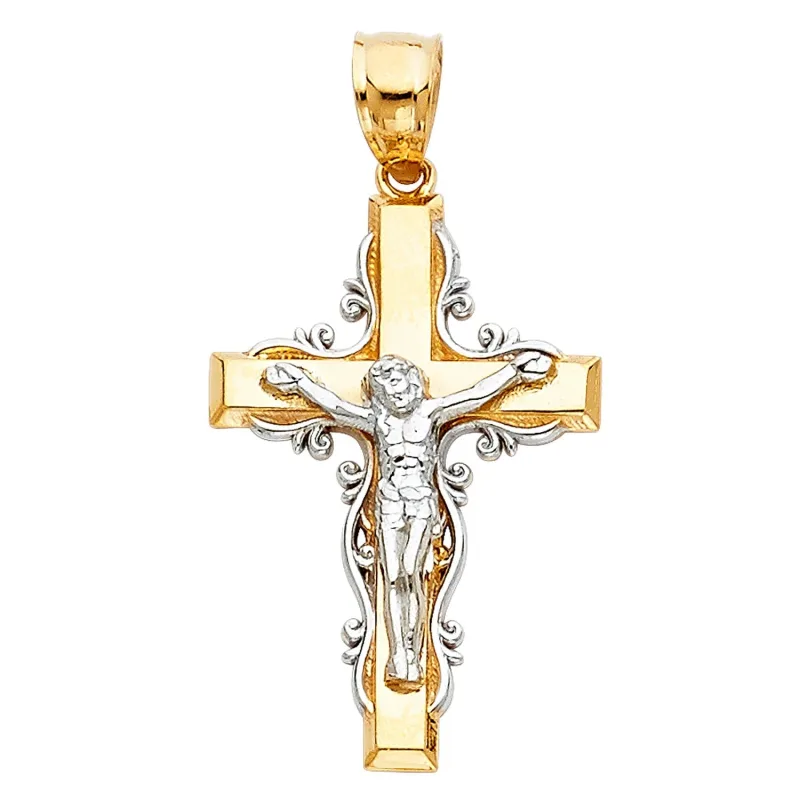 14K 2T FANCY DESIGN CRUCIFIX