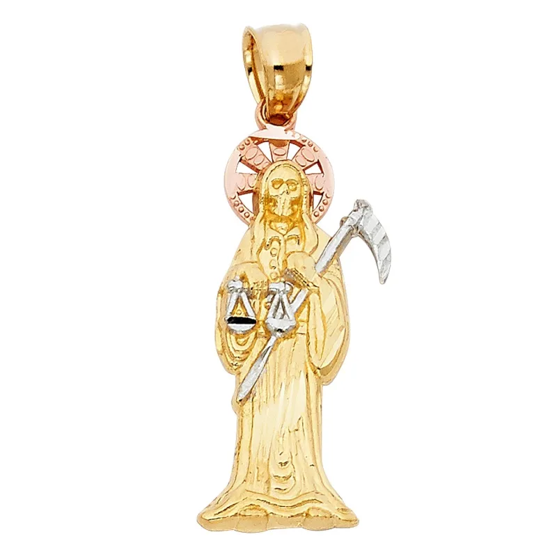 14K 3C SANTA MUERTE PEND (10X35MM)